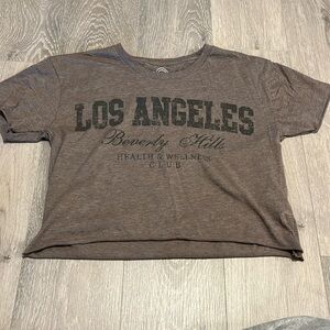 New, Gray/brown, oversized cropped T-shirt